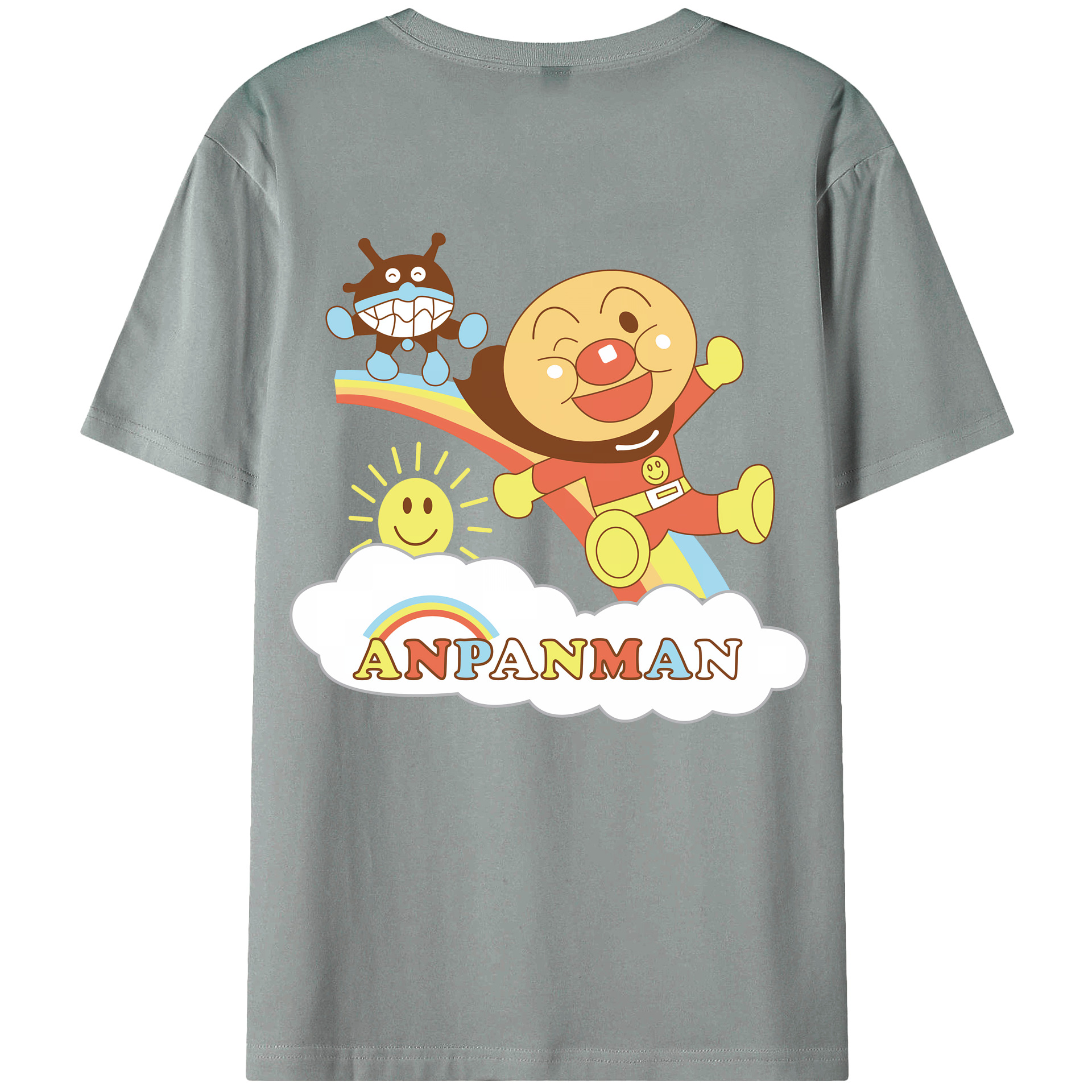 （画像用） アンパンマン Anpanman 綿100％ メンズ半袖Tシャツ（バックプリント） 通気性